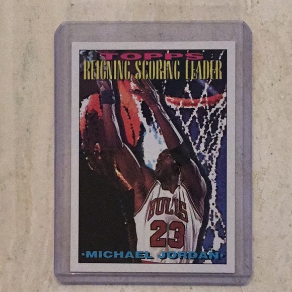 Michael Jordan 1994 Topps 384 Reigning Scoring Leader Basketball Card NBA #384 - Picture 10 of 10